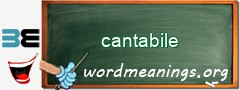 WordMeaning blackboard for cantabile